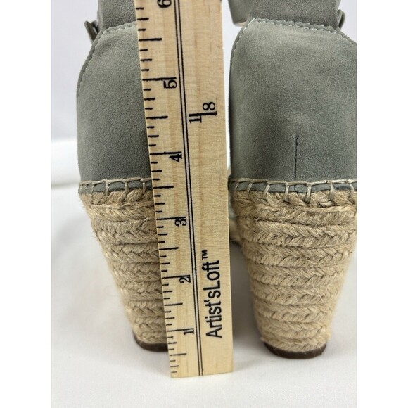 Vince Camuto Leera Green Pea Pod Suede Platform Espadrille Wedge Sandals 8 - Picture 5 of 10